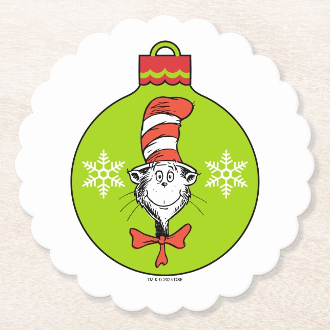 Dr. Seuss | Grinch | Classic Cat in the Hat Paper Coaster (Front)
