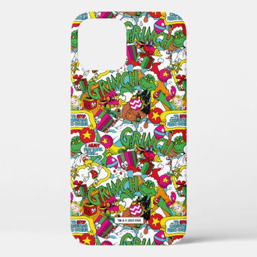 Dr Seuss  Grinch Colorful Pattern iPhone 12 Pro Case