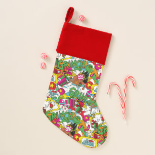 Dr. Seuss   Grinch Colorful Pattern Christmas Stocking