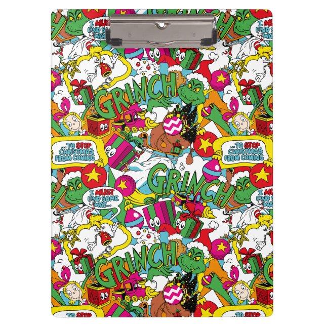 Dr. Seuss | Grinch Colorful Pattern Clipboard (Front)