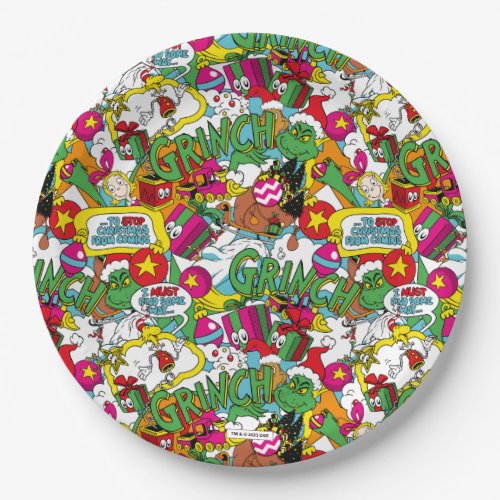 Dr Seuss  Grinch Colorful Pattern Paper Plates