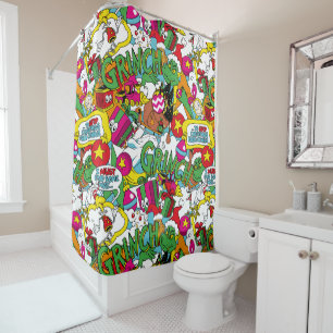 Dr. Seuss   Grinch Colorful Pattern Shower Curtain
