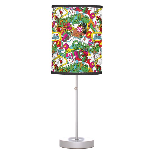 Dr. Seuss | Grinch Colorful Pattern Table Lamp (Front)