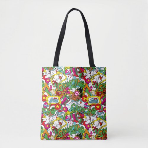 Dr Seuss  Grinch Colorful Pattern Tote Bag