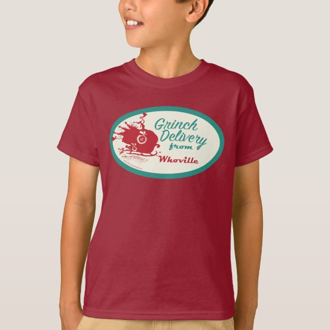 Dr. Seuss | Grinch Delivery from Who-ville T-Shirt (Front)