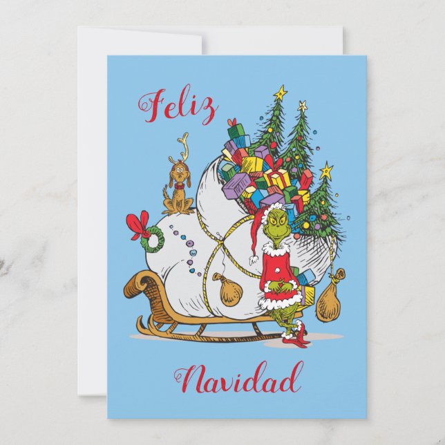 Dr. Seuss | Grinch - Feliz Navidad Photo Holiday Card (Front)