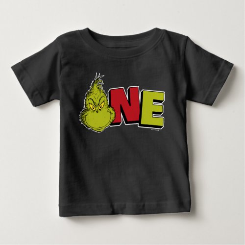 Dr Seuss  Grinch First Birthday _ One Baby T_Shirt