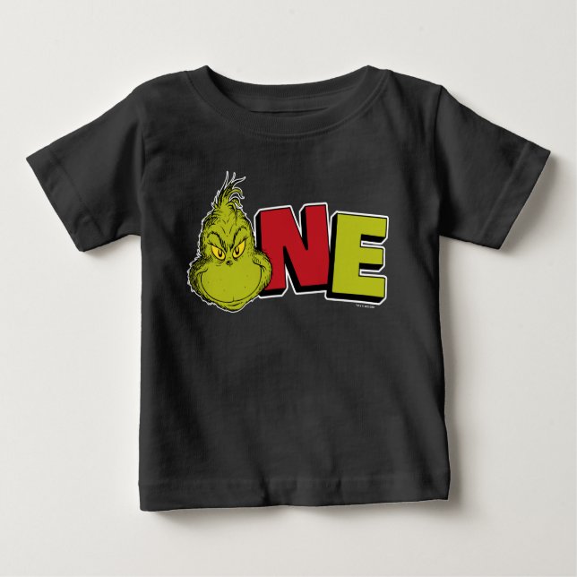 Dr. Seuss | Grinch First Birthday - One Baby T-Shirt (Front)