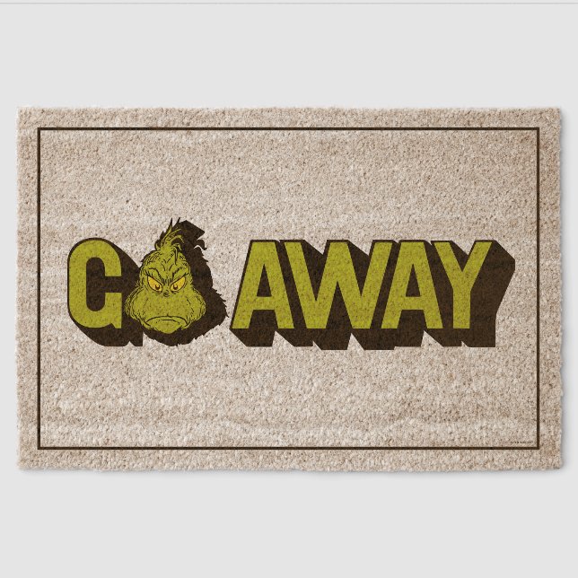Dr. Seuss Grinch | Go Away Fiber Doormat (Front)