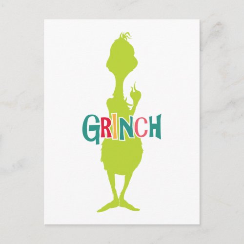 Dr Seuss  Grinch _ Green Silhouette Postcard
