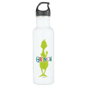 Dr. Seuss Grinch - Green Silhouette Stainless Steel Water Bottle