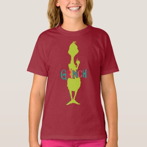 Dr Seuss  Grinch _ Green Silhouette T_Shirt