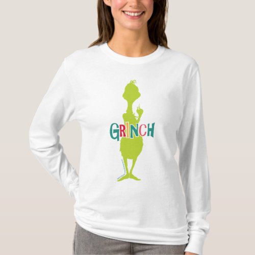 Dr Seuss  Grinch _ Green Silhouette T_Shirt