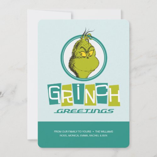 Dr Seuss  Grinch Greetings Card