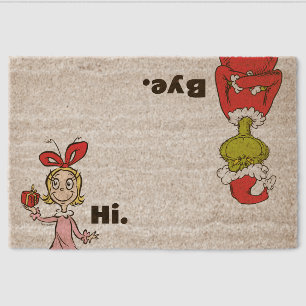 Dr. Seuss Grinch "Hi, Bye" Funny Welcome Fiber Doormat