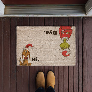 Dr. Seuss Grinch "Hi, Bye" Funny Welcome Fiber Doormat