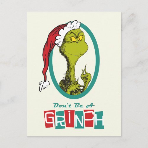 Dr Seuss  Grinch Holiday Postcard