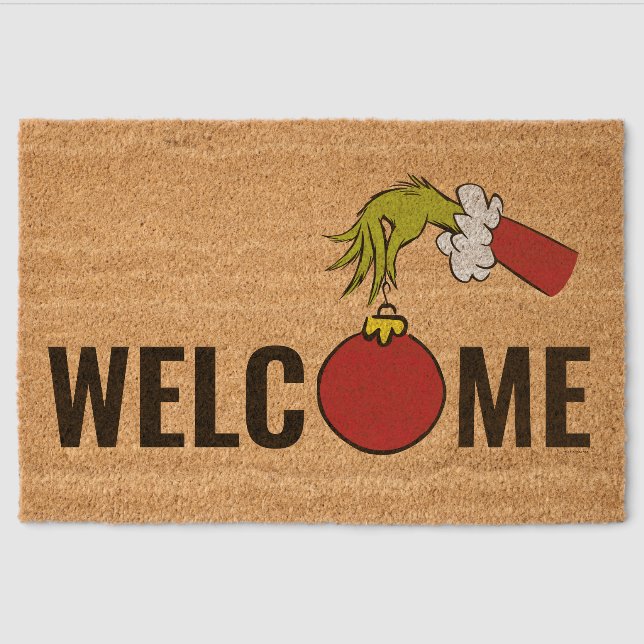 Dr. Seuss Grinch | Holiday Welcome Fiber Doormat (Front)