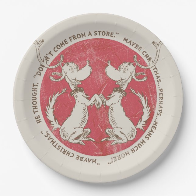 Dr. Seuss | Grinch | Max - Christmas Quote Paper Plates (Front)