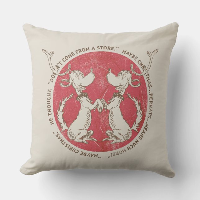 Dr. Seuss | Grinch | Max - Christmas Quote Throw Pillow (Front)