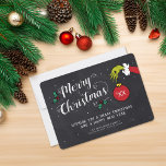 Dr. Seuss | Grinch - Merry Christmas Photo Cards<br><div class="desc">Celebrate the Holiday's with Dr. Seuss this year by sending all your family and friends this trendy chalkboard holiday card featuring Grinch. Personalize by adding your custom holiday message adding your favorite family photos.</div>