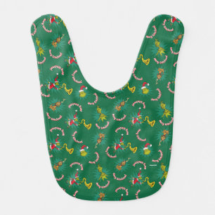 Dr. Seuss Grinch Merry Grinchmas Pattern Baby Bib