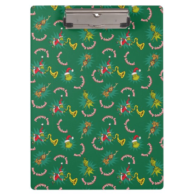 Dr. Seuss | Grinch | Merry Grinchmas Pattern Clipboard (Front)