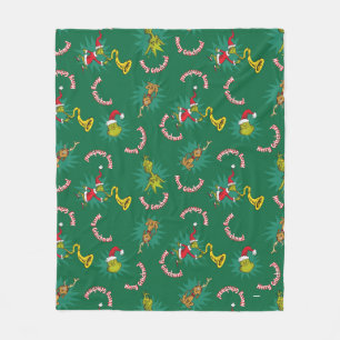 Dr. Seuss Grinch Merry Grinchmas Pattern Fleece Blanket