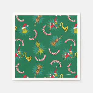 Dr. Seuss Grinch Merry Grinchmas Pattern Napkins