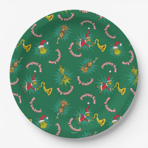 Dr. Seuss   Grinch   Merry Grinchmas Pattern Paper Plates