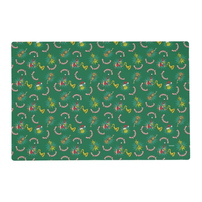 Dr. Seuss | Grinch | Merry Grinchmas Pattern Placemat (Front)