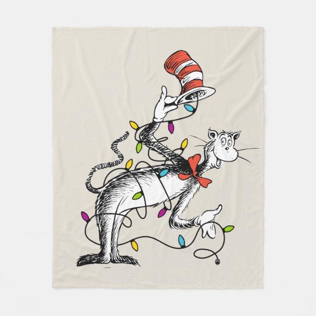 Dr. Seuss | Grinch | Mischievous Cat in the Ha Fleece Blanket (Front)