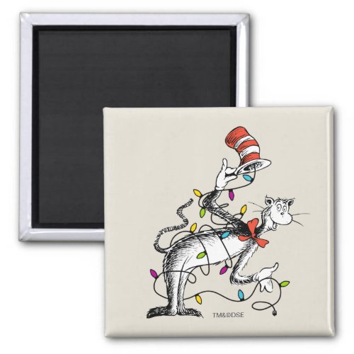 Dr Seuss  Grinch  Mischievous Cat in the Ha Magnet