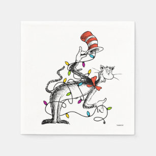 Dr. Seuss Grinch Mischievous Cat in the Ha Paper Napkins