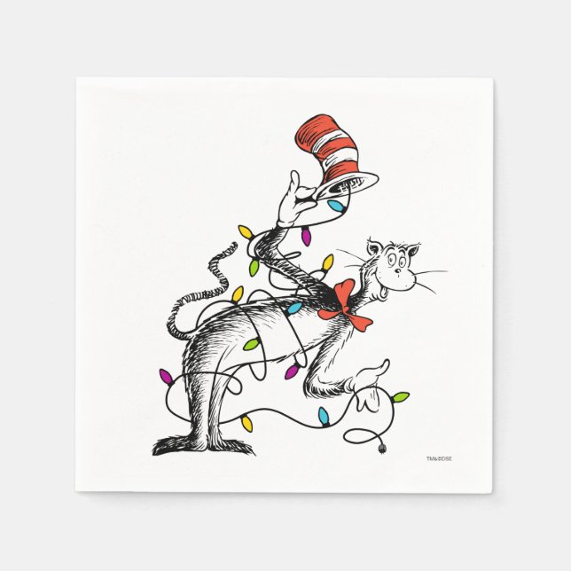 Dr. Seuss | Grinch | Mischievous Cat in the Ha Paper Napkins (Front)