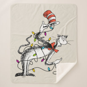 Dr. Seuss   Grinch   Mischievous Cat in the Ha Sherpa Blanket