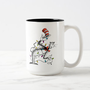 Dr. Seuss Grinch Mischievous Cat in the Ha Two-Tone Coffee Mug