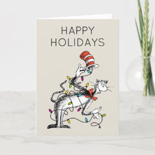 Dr. Seuss Grinch Mischievous Cat in the Hat Holiday Card
