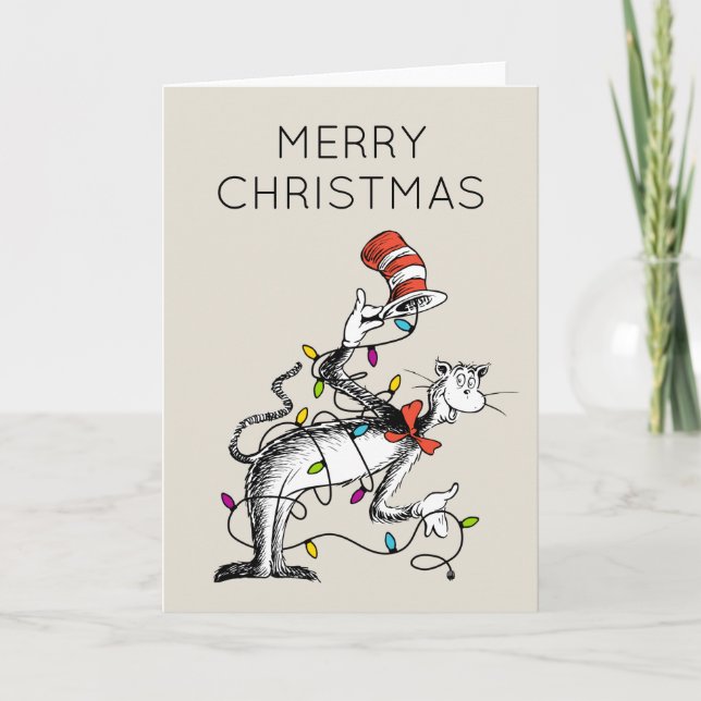 Dr. Seuss | Grinch | Mischievous Cat in the Hat Holiday Card (Front)