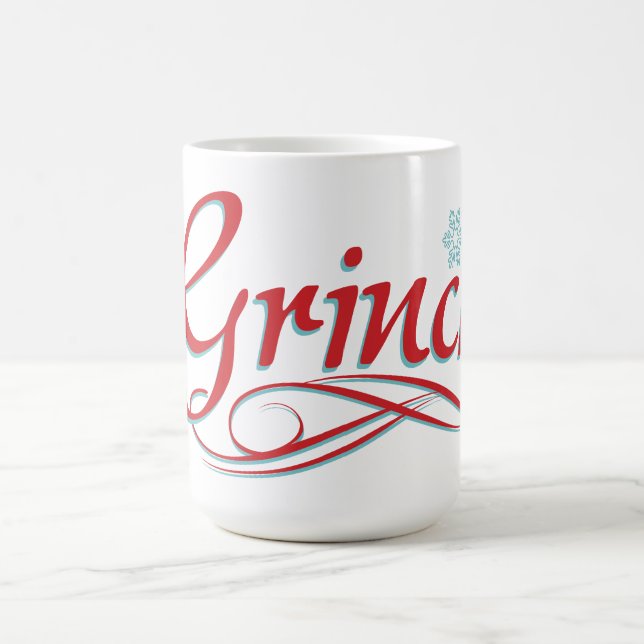 Dr. Seuss | Grinch - Red and Blue Script Coffee Mug (Center)