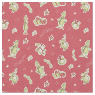 Dr. Seuss Grinch Red Christmas Pattern Fabric