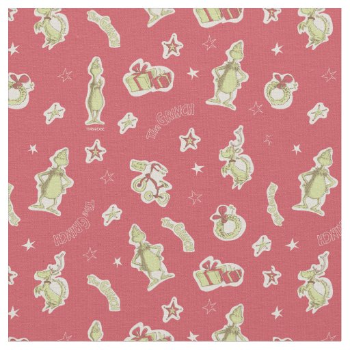 Dr. Seuss | Grinch | Red Christmas Pattern Fabric