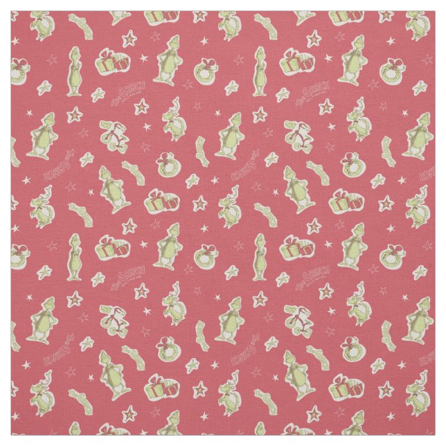 Dr. Seuss | Grinch | Red Christmas Pattern Fabric (Swatch)