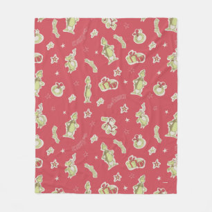 Dr. Seuss Grinch Red Christmas Pattern Fleece Blanket