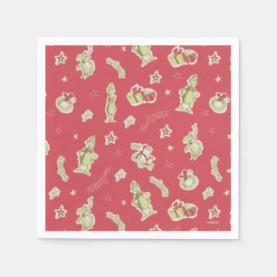 Dr. Seuss Grinch Red Christmas Pattern Napkins