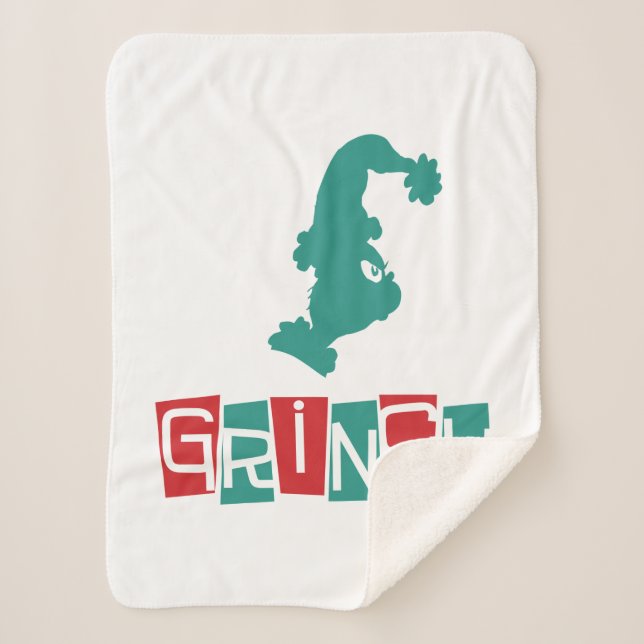 Dr. Seuss | Grinch - Red & Green Sherpa Blanket (Front)