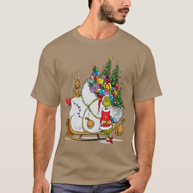 Dr Seuss Grinch Sleigh T-Shirt (Front)