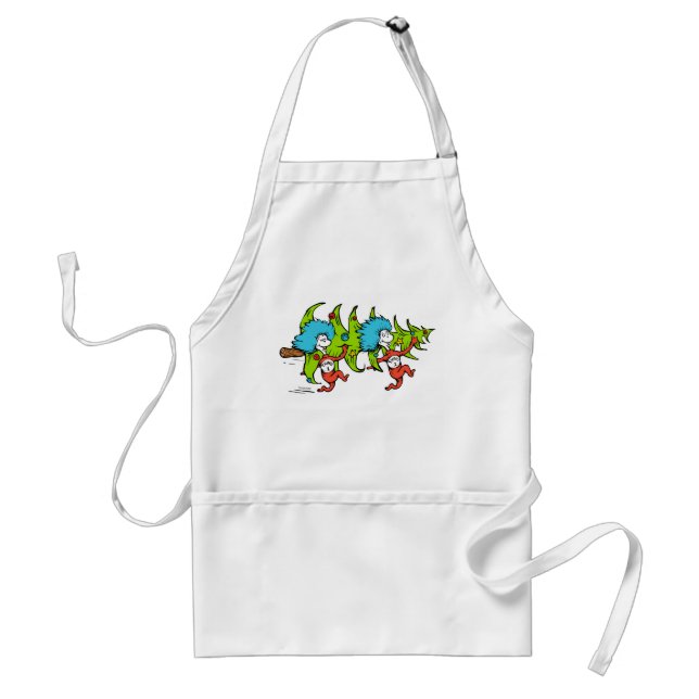Dr. Seuss | Grinch | Thing One Thing Two Christmas Adult Apron (Front)