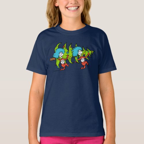 Dr Seuss  Grinch  Thing One Thing Two Christmas T_Shirt
