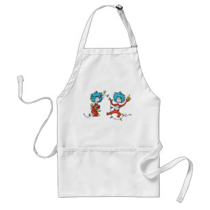 Dr. Seuss Grinch Thing One & Thing Two Dancing Adult Apron